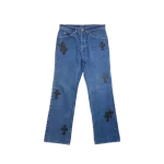 Blue Chrome Heart Jeans​