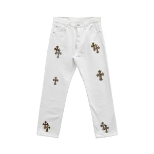 Chrome Heart White Jeans​