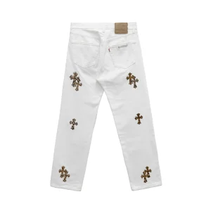 Chrome Heart White Jeans​