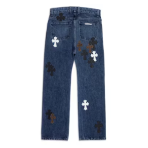 Chrome Hearts Fleur Knee Jeans​ Blue