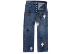 Chrome Hearts Fleur Knee Jeans​ Blue