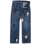 Chrome Hearts Fleur Knee Jeans​ Blue
