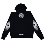 Chrome Hearts Floral Logo Zip Up Hoodie Black - immagine 2