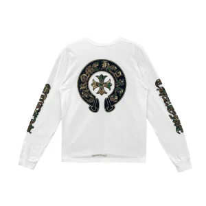 Chrome Hearts Horse Shoe Long-Sleeve T-Shirt White/Camo